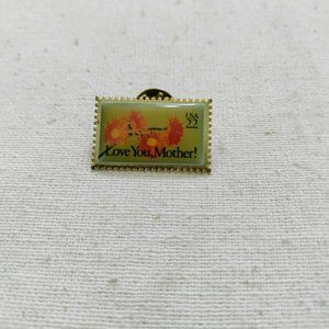 4/$20 USPS Stamp Love You Mother USA 22¢ 1987 Pin Brooch